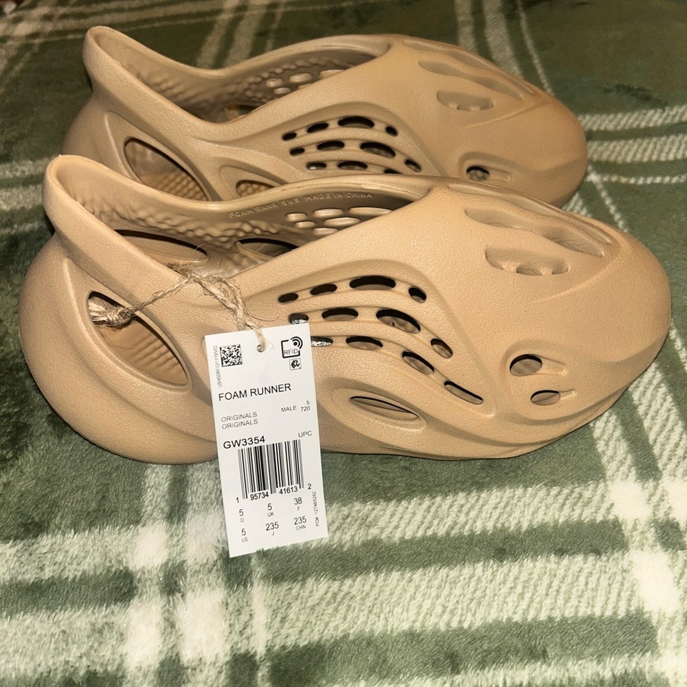 Adidas Beige Foam Runner Shoes